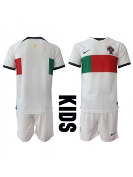 Portugal Replika Borta Kläder Barn VM 2022 Kortärmad (+ byxor)